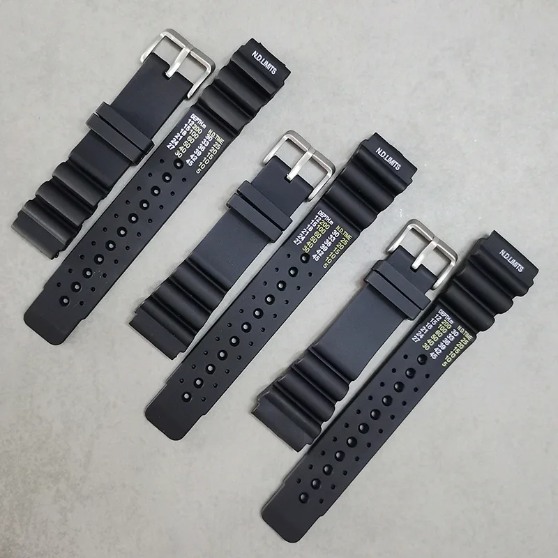 Enhanced Rubber Silicone Sport Watch Band Strap - ND Limits Design, 20/22/24mm, Water-Resistant Resin Bracelet