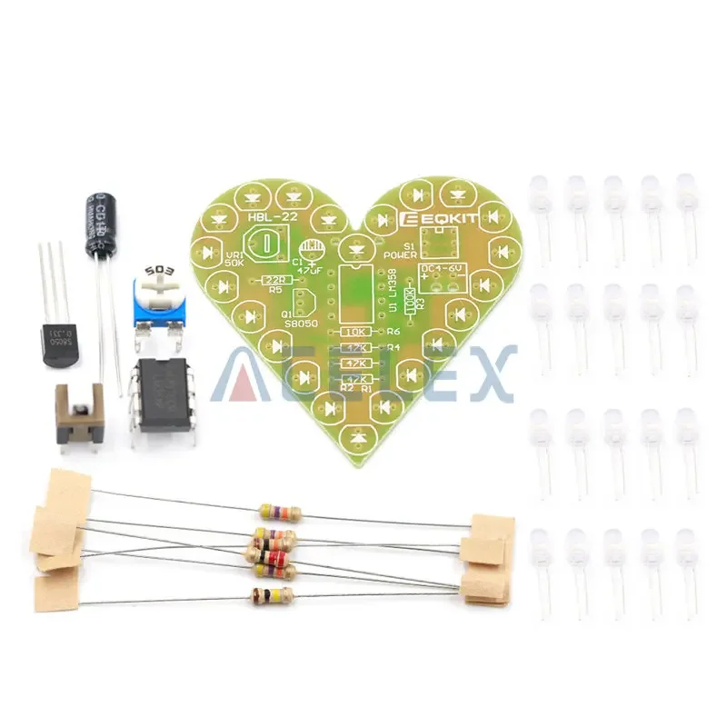 Breathing Lamp Kit DIY Kit Heart Shape Breathing Lamp Kit DC 4V-6V Breathing LED Suite Red White Blue Green DIY Electronic Production For Learning
