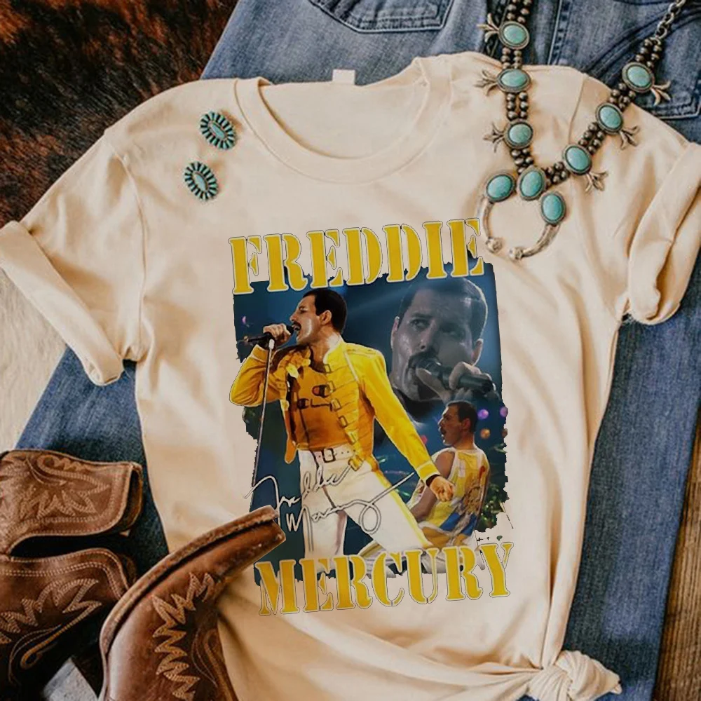Freddie Mercury Queen Band t-shirts women haruku designer anime tshirt female y2k clothing913_voghion.com