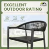 4 Pcs Stackable Dining Chairs, Aluminum Rattan Outdoor Dining Chair with Arms, Woven Rope Patio Armchair Metal No Assembly 3