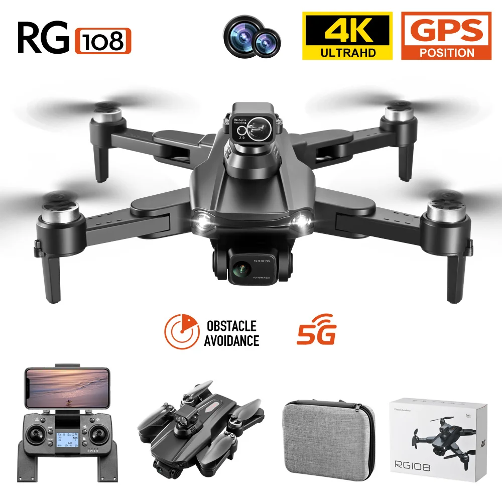 

2022 RG108 MAX GPS Дрон 4K RC Квадрокоптер с двойной HD-камерой 5G FPV для аэрофотосъемки бесщеточный мотор Дрон игрушки