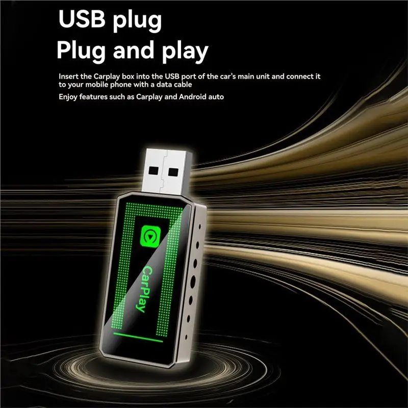 AED6-2 In1 스마트 AI 박스 무선 카플레이 어댑터 안드로이드 오토/카플레이 USB 동글 유선 카플레이를 무선으로