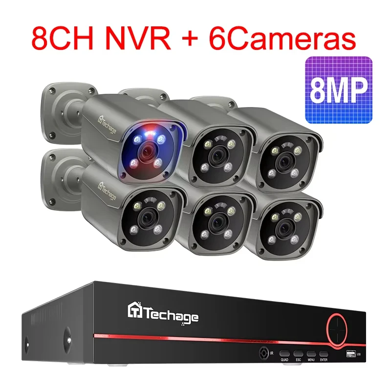 8CH 6Pcs 8MP Camera