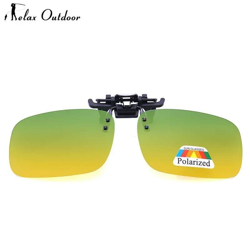Polarized Sunglasses Night Vision Glasses Mirror Blue Flip Up Clip on Fishing Men Square Polarized Lens Metal Driving UV400 Women Glasses