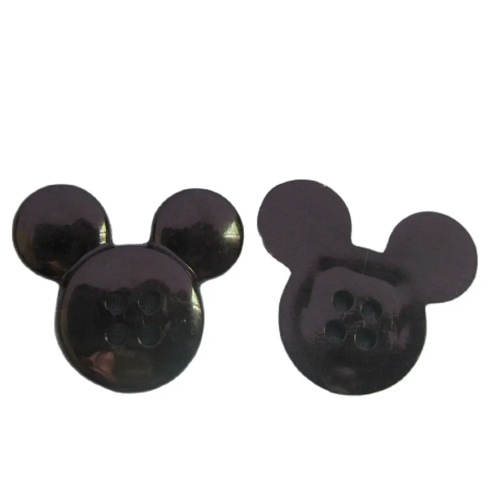 H099 Fashion Plastic Buttons Black Mickey Shape Cartoon Button 50Pcs Sewing Supplies 6