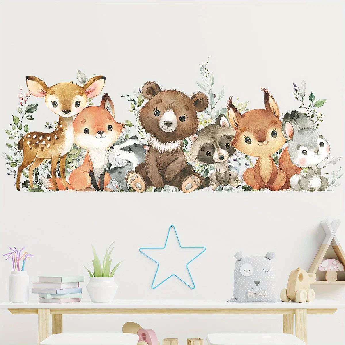 Wall Stickers Cartoon Cute Animal for Bedroom Kids Room