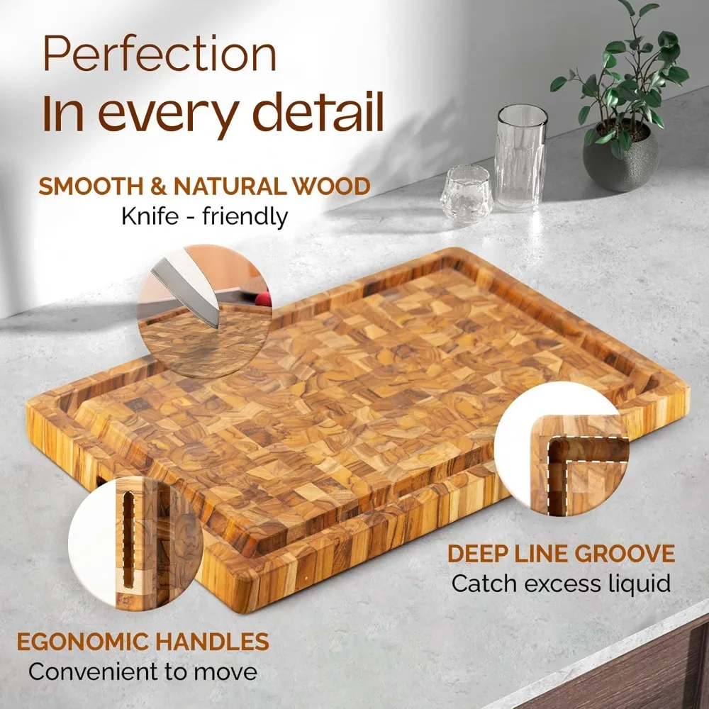 Yes4All Durable Teak End Grain Cutting Board - image 5