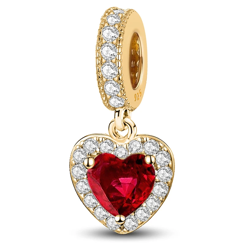 MyGiftHome 925 Sterling Silver Love Heart Charms