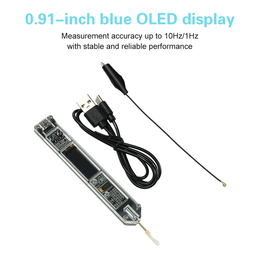 Il contatore di frequenza CC 5 V Il tester di frequenza 200 Hz-100 MHz presenta display OLED da 0,91 pollici Contatore di frequenza ad alta precisione Tipo C - immagine 5