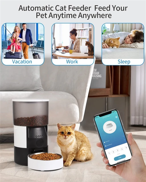 3L Automatic Smart Pet Feeder Button APP Control Dry Food Dispenser for  Cats Timing Feeding Dog Food Dispenser Cat Accessories - AliExpress