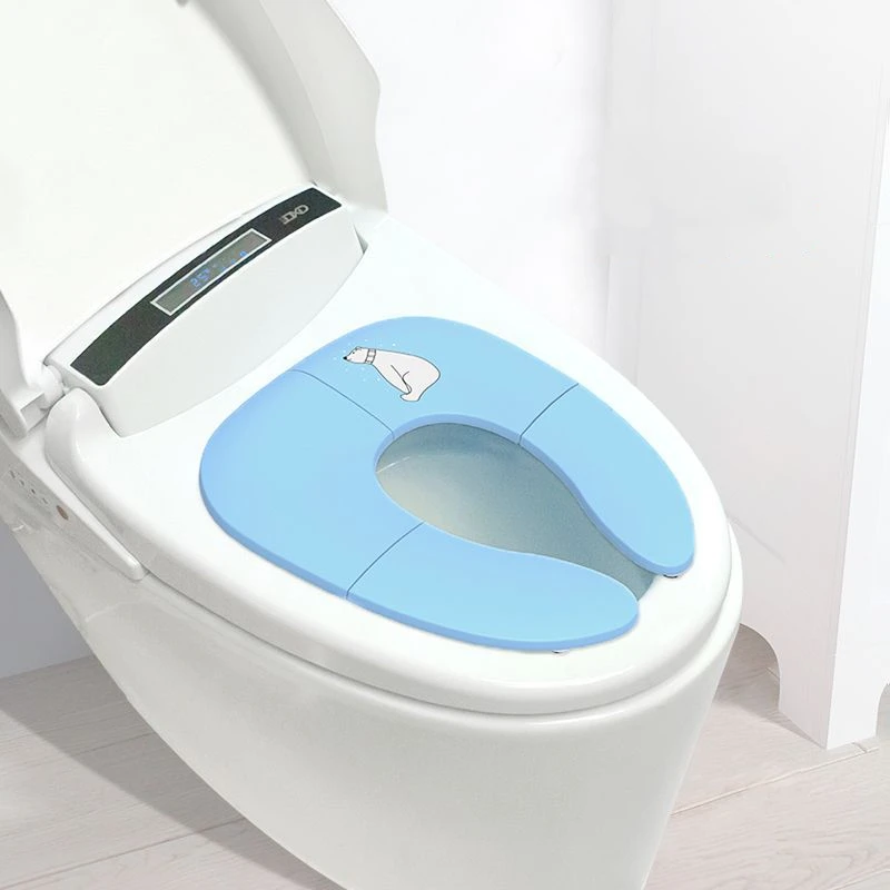 Folding Potty Seat Portable Travel Non-Slip Suction Cups Fits Round Oval Toilets