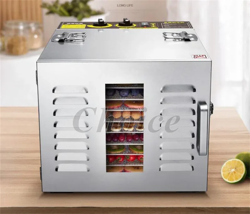 Vegetable Fruit Dehydrator Drying Machine High Capacity 10 Layers Dried Frame Low Noise Food Dryer