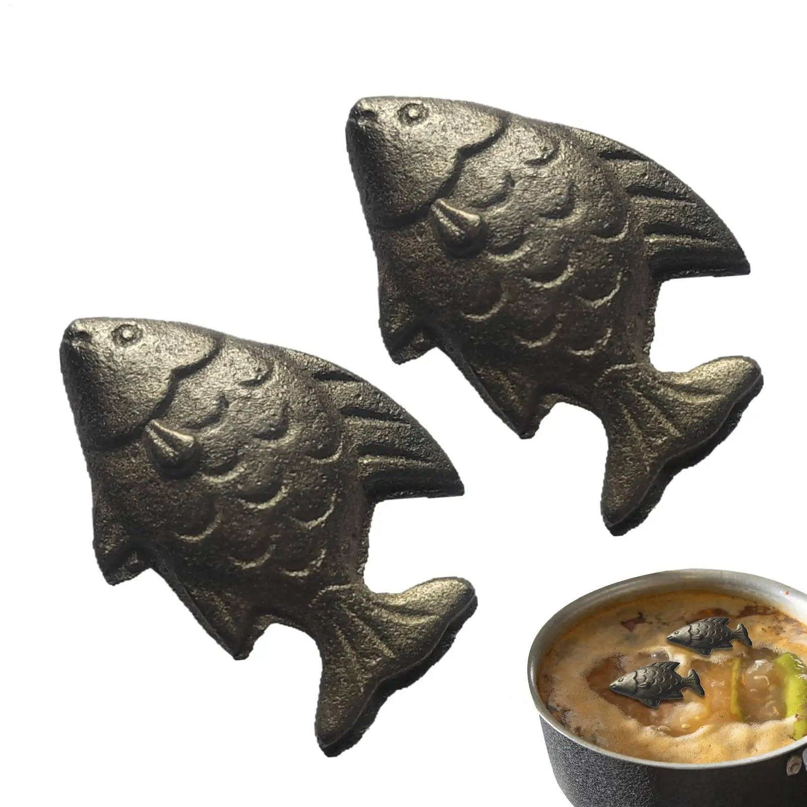 2Pcs 철분이 풍부한 천연 철분 어류, 어린이 및 채식주의자의 철분 결핍에 효과적, 재사용 가능한 주방 요리 용품
