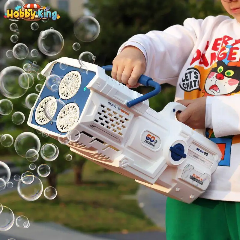 버블 로켓 어린이 선물 버블건, 어린이 장난감, 전기 비누 송풍기, 라이트 파티, 웨딩 게임, 자동 메이커, 60 홀