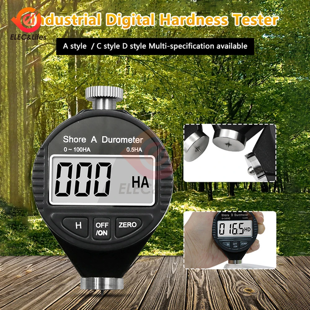 0-100 HA HD HC Digital Shore Durometer Sclerometer Rubber Hardness Tester Meter Paragraph Built-in Battery