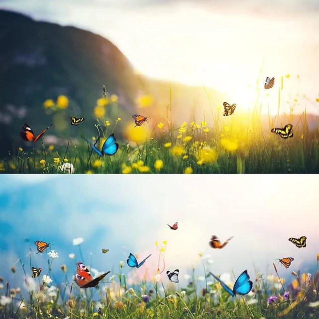 Pillangó Tétek 1 Db Kültéri Udvar Ültetvényes Virág Edényágy Kerti Dekoráció Pillangók Szitakötő Dekorációk, Fémen - Image 6