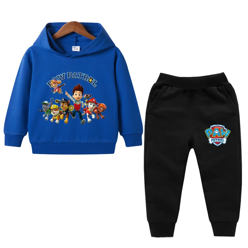 1-8 Years Children Baby Boys PAW Patrol Sweatshirt Sets Childrens Tops+Pant Kids Boys Girls Clothes Cartoon Hoodies Suit exercise clothing sets	