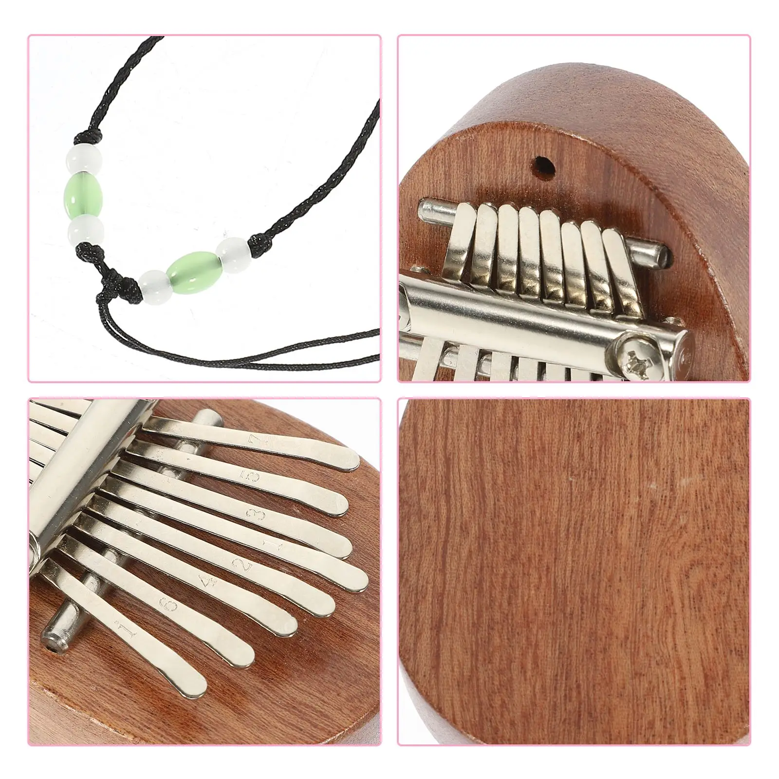 Mini Size Thumb Piano 8 Keys Thumb Piano Portable Kalimba Musical Instrument Finger Wood Sound Box Percussion
