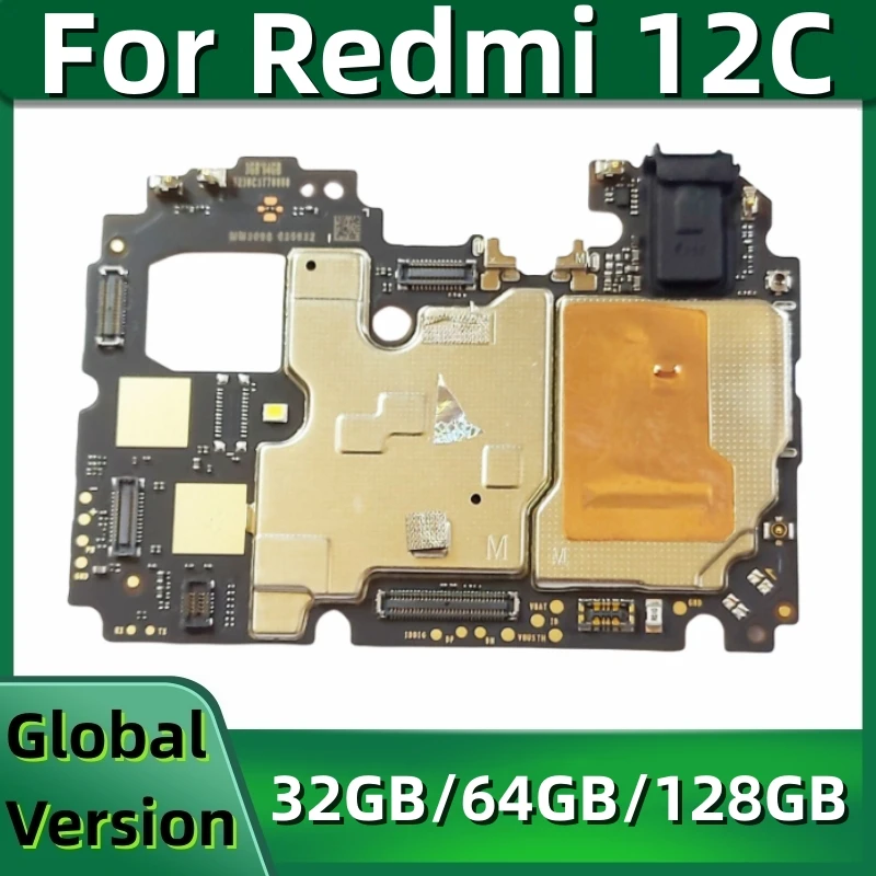 

Motherboard for Xiaomi Redmi 12C, Global Firmware, 32GB, 64GB, 128GB ROM, Original Unlocked Logic Board