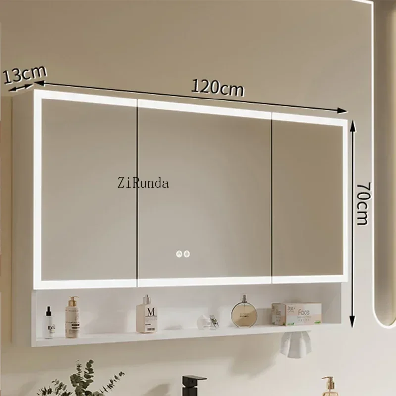 Modern Fashion Smart Bathroom Mirror Cabinet Mist Removal Makeup Shelves Storage Mirror Cabinet Vanity Simple Home Furniture FYB