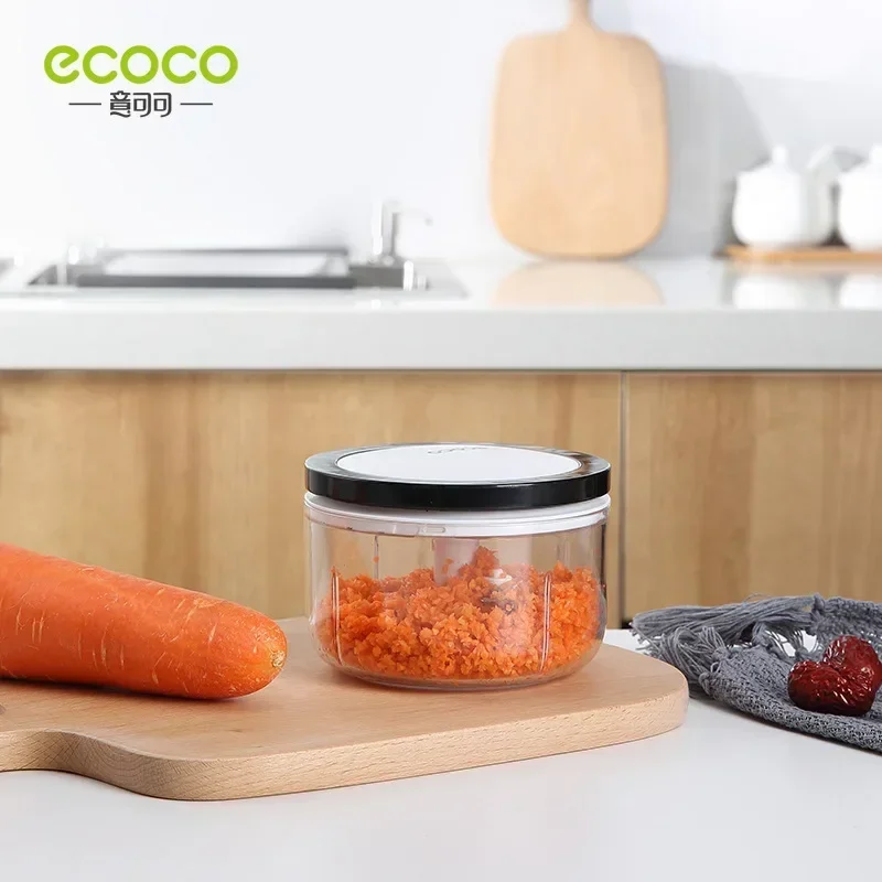 Ecoco Portable Hand-held Vegetable Cutter Kitchen Multi-function Manual Garlic Press Grinder Meat Cutting Machine
