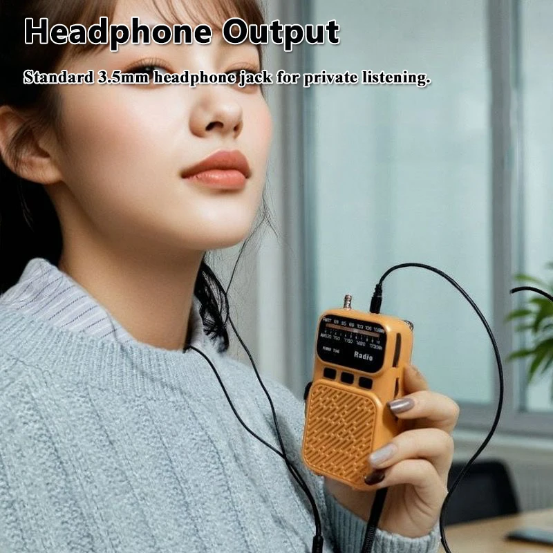 Mini Pocket FM AM Radio Portable DSP Radios Recevier Wireless Blutooth Speaker LED Flashlight Support 3.5mm Headphones TF Card