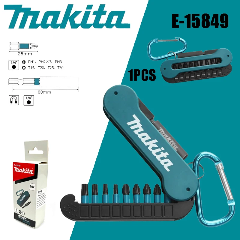 Makita E-15849 отвертка шестигранная Крестовая электрическая отвертка наконечник с магнитной втулкой PH1 PH2 PH3 T15 T20 T25 T30 Аксессуары для инструментов