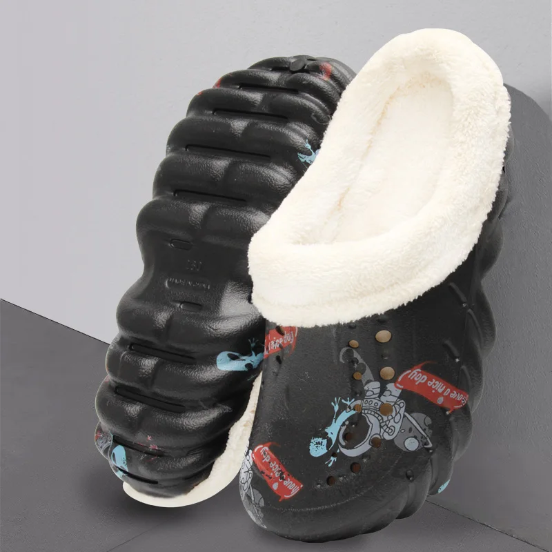 Eva thick soles with cotton wool shoes for ladies wear Baotou cotton slippers in autumn and winter
