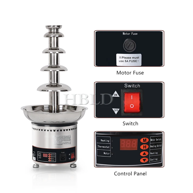 Chinese Commercial Household 6-Layer Chocolate Waterfall Machine Candy Fountain Machine