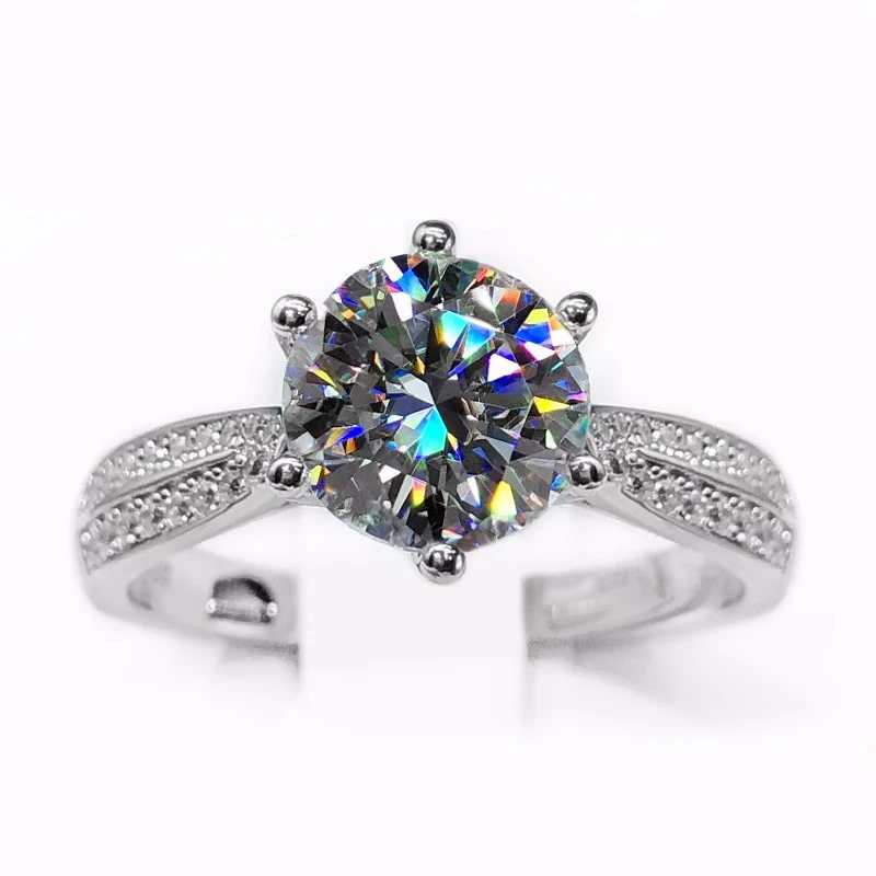 NKHOG 0.5-3ct Moissanite Wedding Rings Women 925 Sterling Silver Plated 18K White Gold Ring Engagement Promise Band Jewelry 4