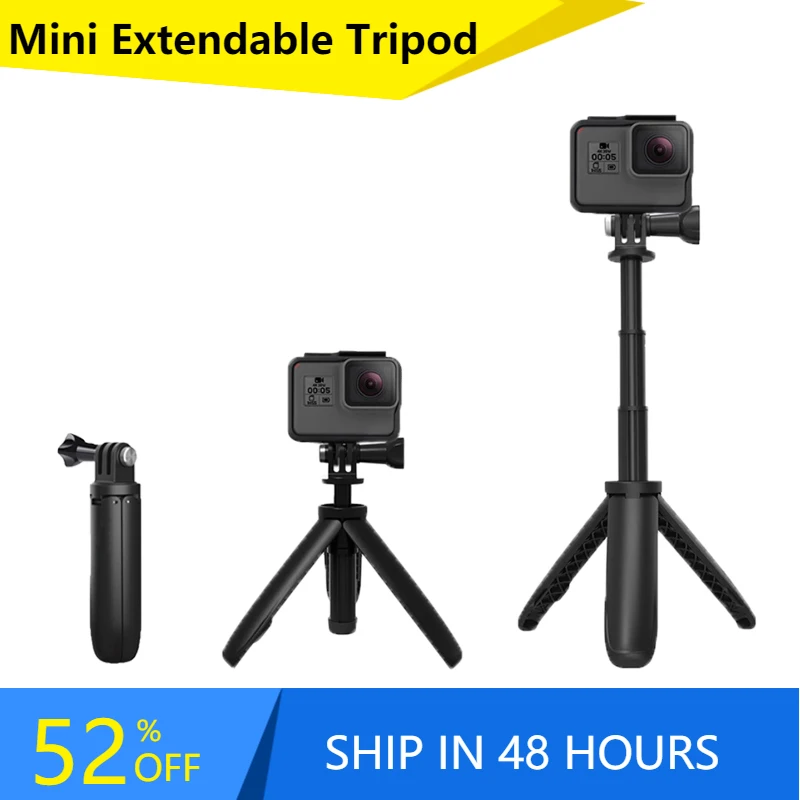 Mini Treppiede Estensibile Treppiede Pieghevole Monopiede Portatile Per Go Pro Hero 12 11 10 Black Session Osmo Action Camera Accessorio Vlog