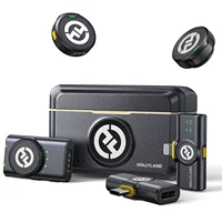 Hollyland LARK M2 Wireless Lavalier Microphone for iPhone Camera 300m Range Noise Cancellation 30H Battery for Photography Vlog