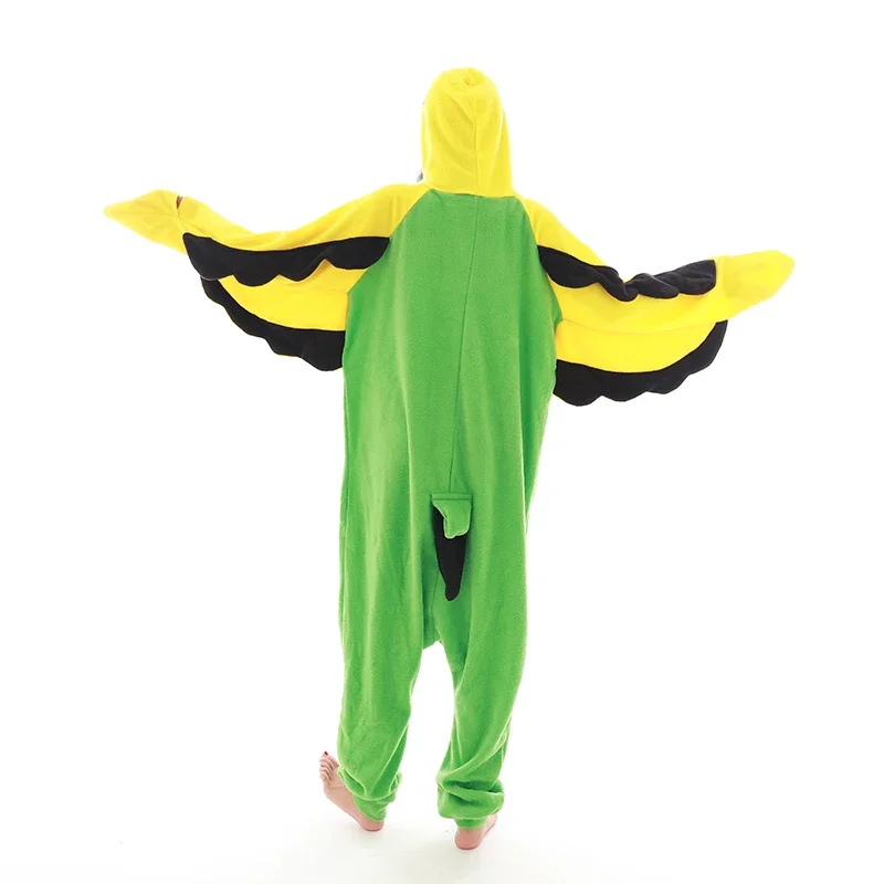 Miniso New Adult Unisex Animal Parrot Pajamas Cartoon Blue Green Budgie Cosplay Costumes Cartoon Onesies Christmas Gift Kigurumi