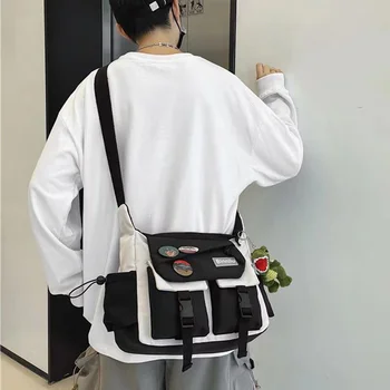 Casual Nylon Crossbody Bag For Men Women Teenager Large Capacity Messenger Bag Student Single Shoulder Bag For Travel Daily Use - Image 2