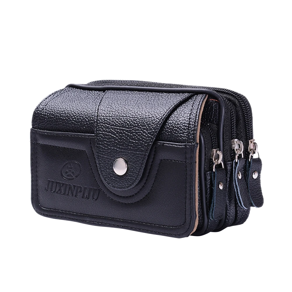 Multi-function Mobile Phone Pouch Classic Texture Delicate Creative Design Men Business Waist Belt Pack Travel Wallet