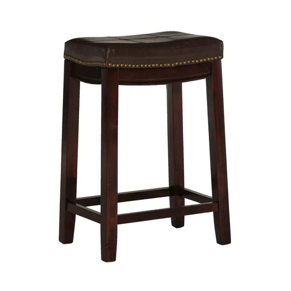 

Cessford 26" Backless Indoor Counter Stool Dark Brown With Brown Faux Leather Dining Chair Includes 1 StoolFreight Free Room