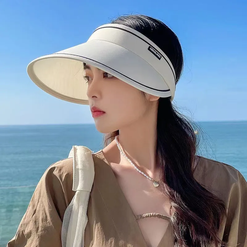 

Women's sunshade hat New hollow top hat Summer mask UV resistant large brim sunshade hat Outdoor exposed top hat