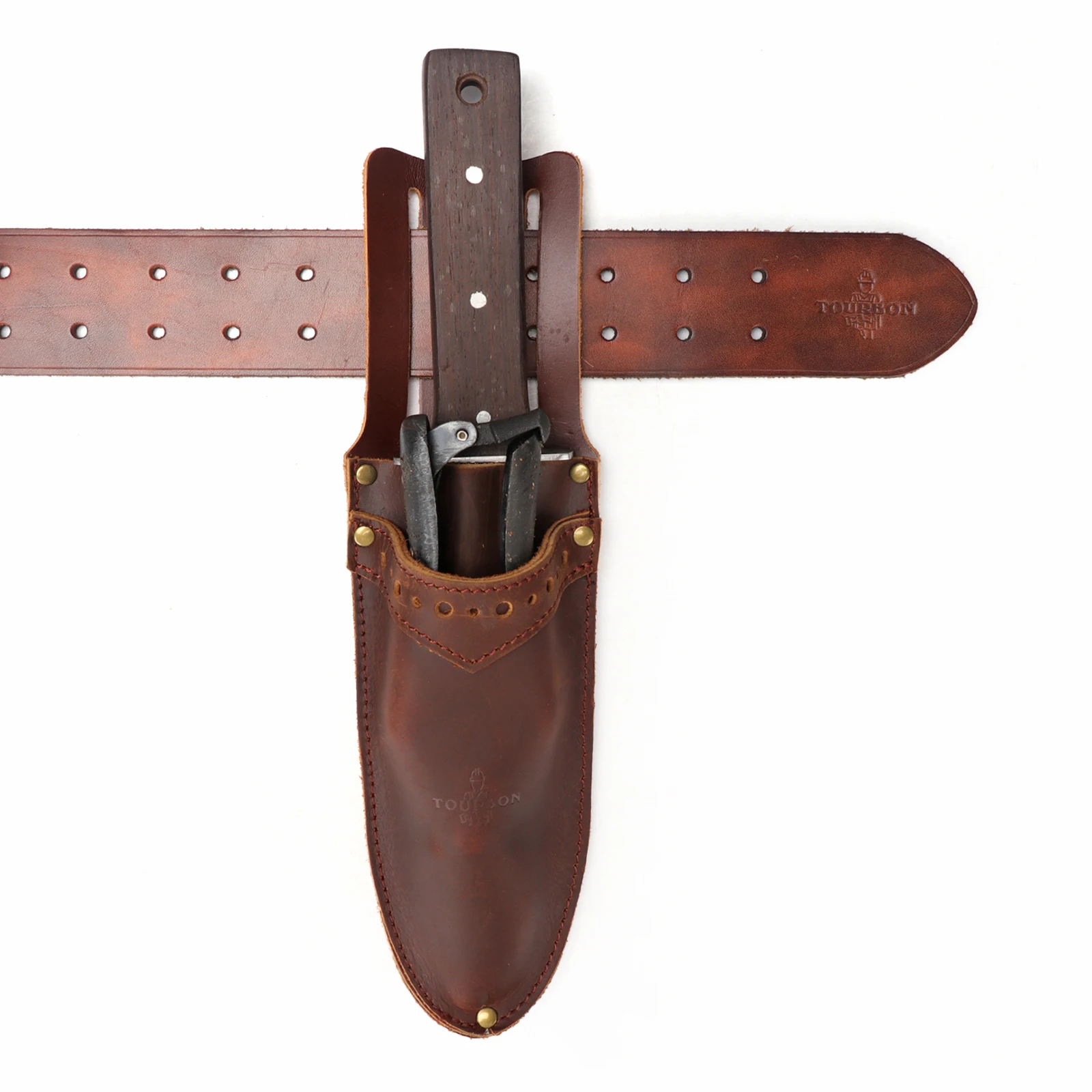 Fodero Tascabile In Pelle Per Coltello Pieghevole – TOURBON – EDC, Cintura, Campeggio