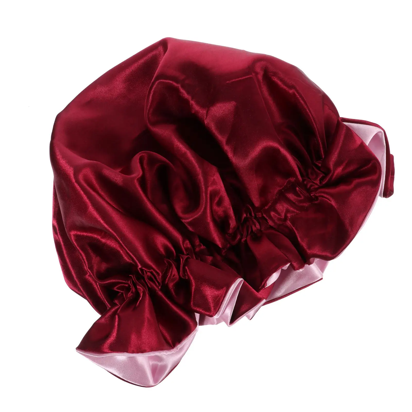 여성용 이중 레이어 새틴 보닛, 조절 가능한 탄성 나이트 수면 모자, 탈모 방지, 부드러운 모발 관리, 실키