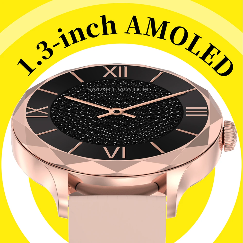 DTS Diamond Style Ladies Smart Watch Women Smartwatch 1.3 AMOLED Screen  Wristwatch Waterproof Wrist Watches Bracelet Smartband - AliExpress