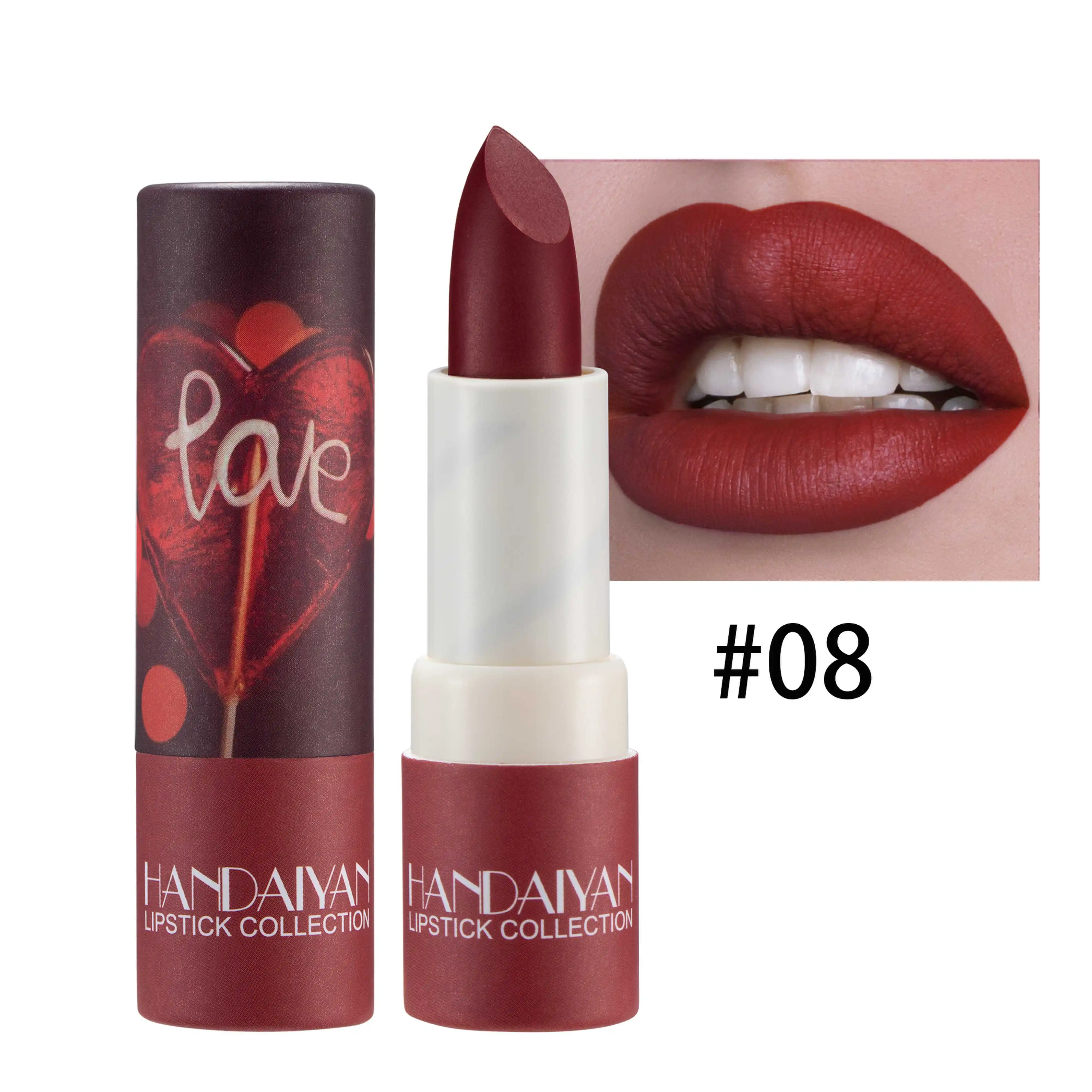 thumbnail image 1 of Matte Nude Lipstick, Bold & Intense Nudes Paper Tube Lipsticks Smooth Velvety Lip Gloss, Non-Stick Nude Lip Stick, 1 of 5