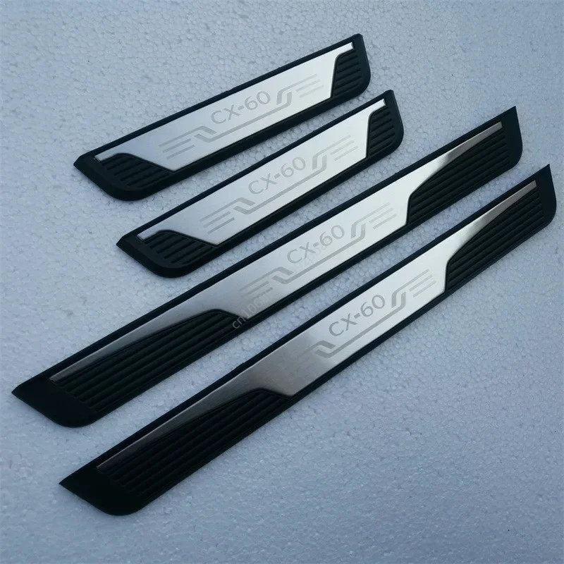 

For Mazda CX-60 CX60 2022-2024 Door Sill Protector Car Accessories Auto Threshold Scuff Plate Stickers Steel Pedal Trim Styling