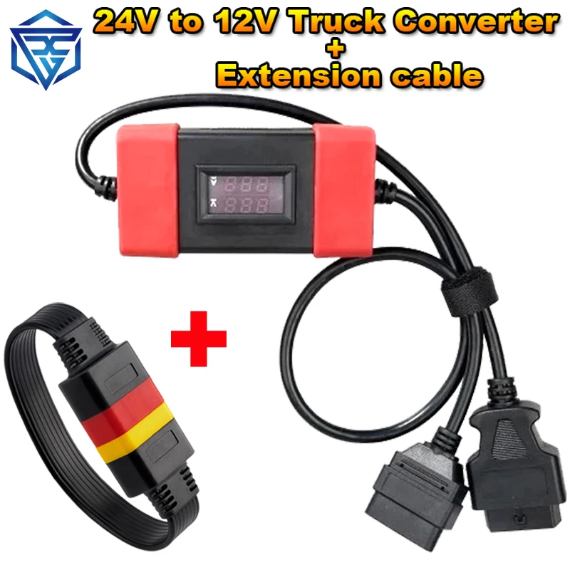 Переходник для грузовика от 24 В до 12 В, кабель-переходник для дизельного двигателя для тяжелых грузовиков с переходником OBD2 «штырь-гнездо» для Thinkdiag Easydiag