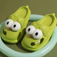 Tongue Kiss Slippers Big Eye Dog Slippers,Cute Funny Big Eye Dog Fun Cartoon Package Head Eva Slippers For Women - Image 2