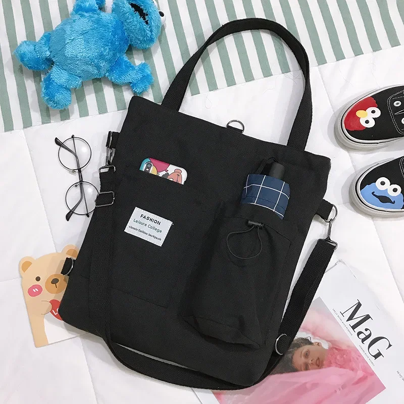 Shoulder Bag Canvas Tote Bag Women Package Print Bear Canvas Handbag Japanese Literary Casual Shopping Tote