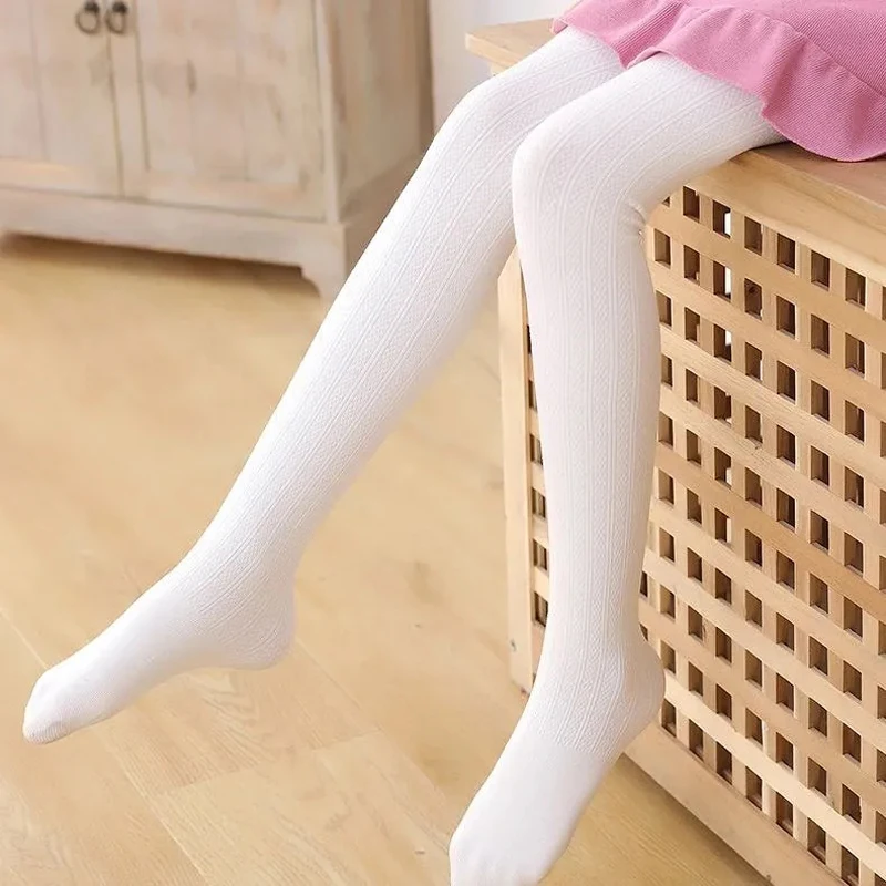 

Elastic Waist Baby Pantyhose Solid Color Baby Tights Autumn Winter Thin Velvet Girls' Pantyhose Two Styles Children's Leggings