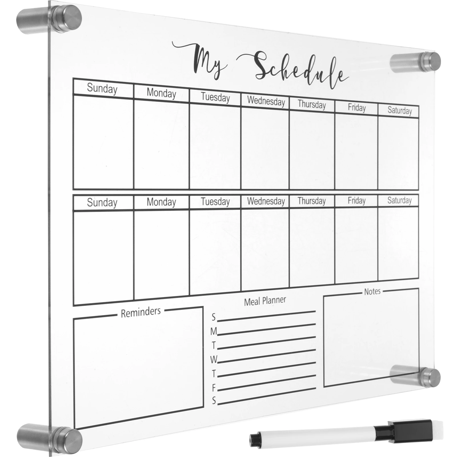 Board Dry Erase Weekly Calendar Planner Refrigerator Schedule Message