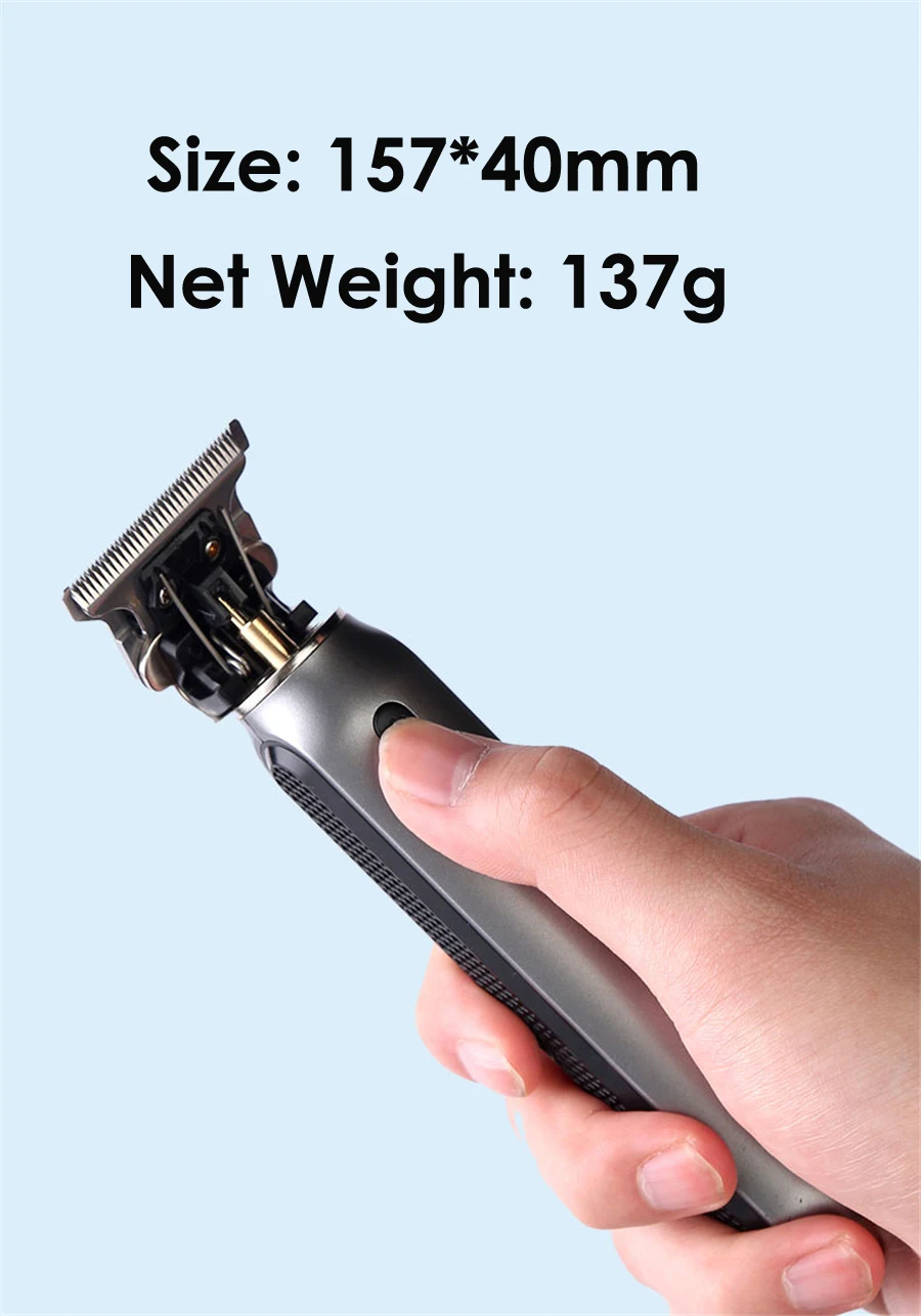 JAME 전문 헤어 클리퍼 T 블레이드 수염 트리머 이발 기계, 전기 무선 헤어 트리머, USB 면도기, 0mm