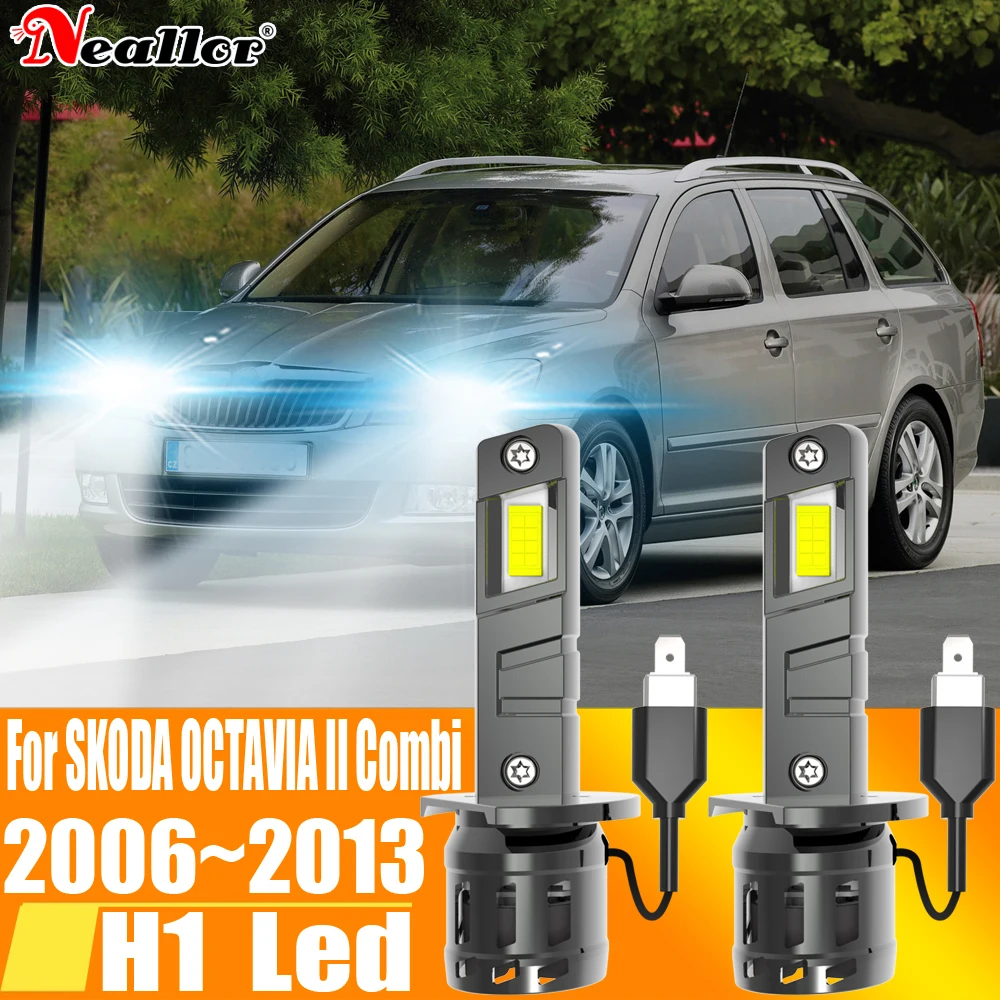 

Светодиодная лампа H1 для автомобильных фар, дальность 12 В, 55 Вт, для Skoda Octavia 2 2006 ~ 2013
