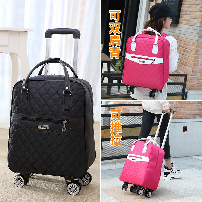 Bolso con ruedas para mujer, mochila de viaje con ruedas, organizador de  equipaje de gran capacidad, novedad - AliExpress